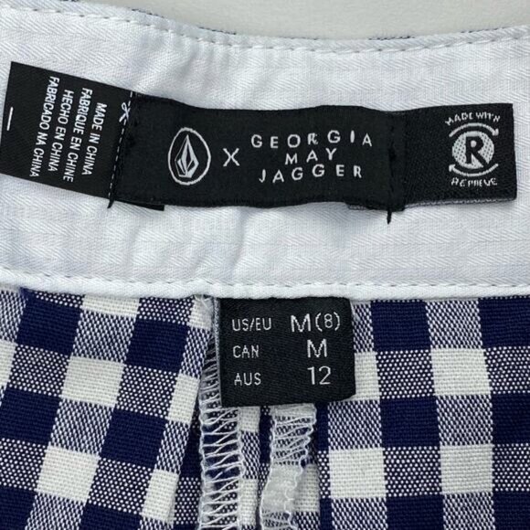 GEORGIA MAY JAGGER X VOLCOM Frochickie A-Line Skirt Sz Medium Midnight Blue - Picture 5 of 8